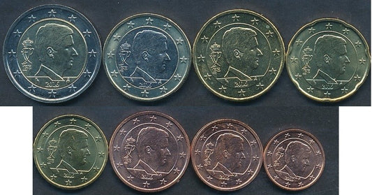 Bélgica - 2016 - Monedas Euros circulación - S/C / UNC - Año 2016 (8monedas)