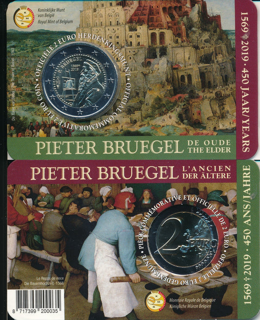 Bélgica - 2019 - Monedas Euros circulación - S/C / UNC - 2 € Año 2019 / Pieter Bruegel en blister