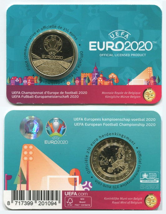 Bélgica - 2021 - Monedas Euros circulación - S/C / UNC - 2,5 € Año 2021 / UEFA en blister