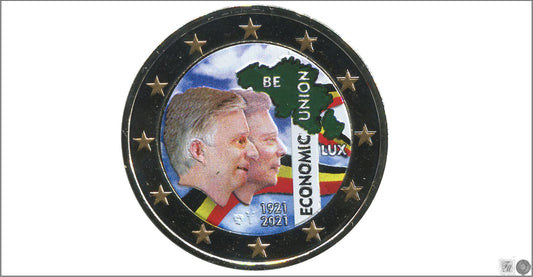 Bélgica - 2021 - Monedas Euros Color - S/C / UNC - 2 € Año 2021 / 100 Aniv. Union Economica