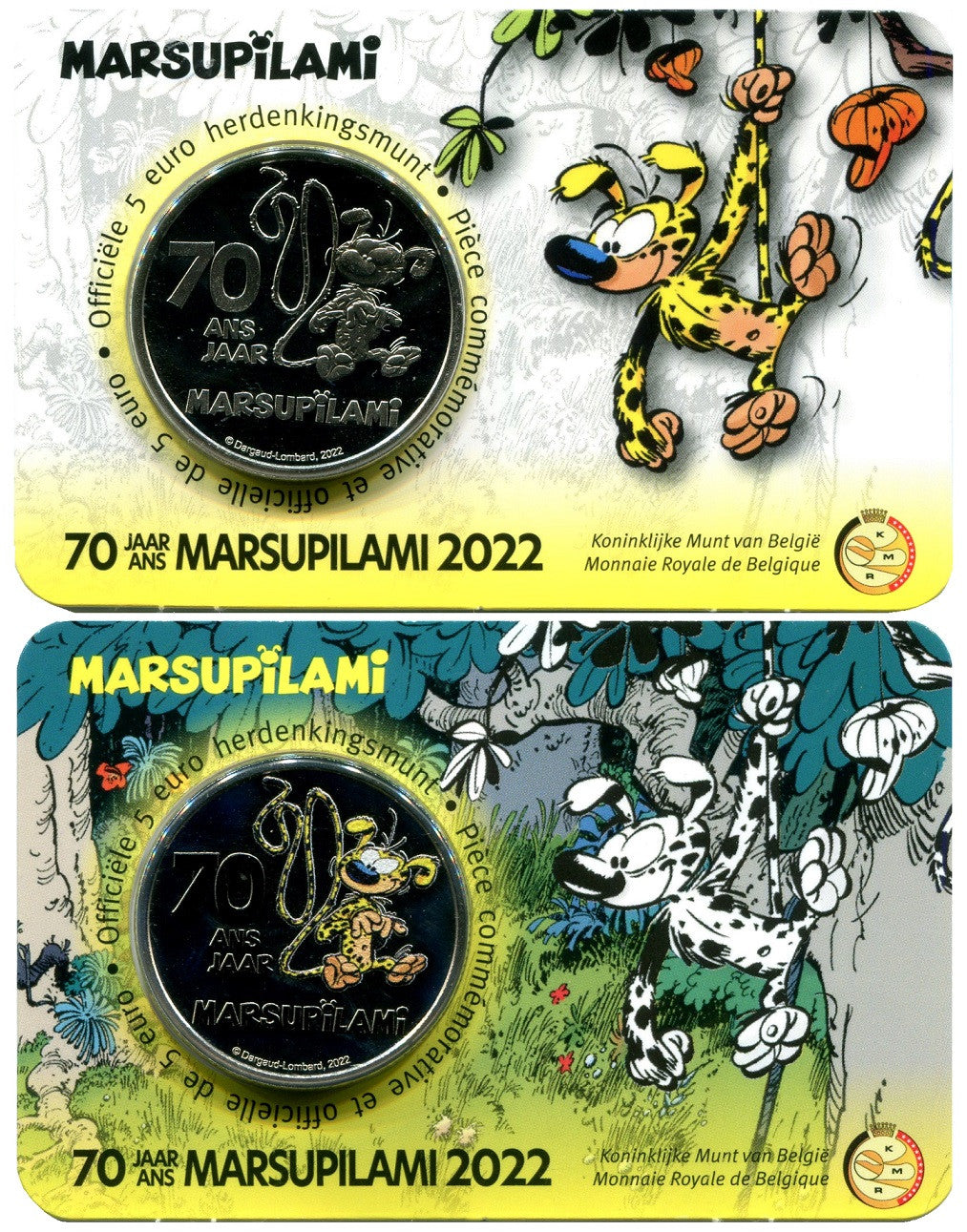 Bélgica - 2022 - Monedas Euros circulación - S/C / UNC - 5 € Año 2022 / Marsupilami / 2 Monedas