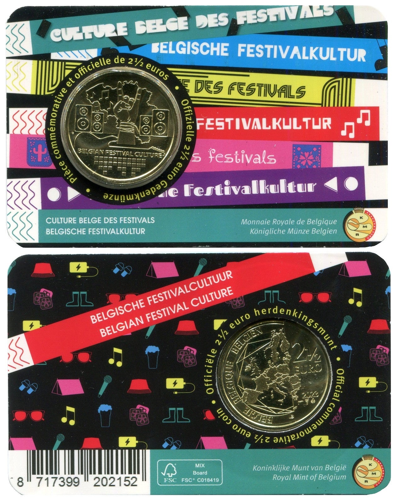 Bélgica - 2023 - Monedas Euros circulación - S/C / UNC - 2,5 € Año 2023 / Festival Musical en blister