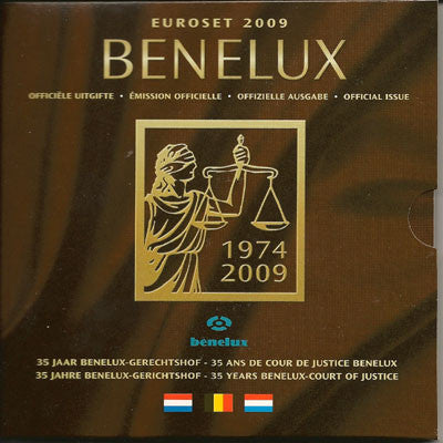 Benelux - 2009 - Monedas Euros en cartera oficial - FDC / MS - Cartera 2009 Belgica/Holanda/Luxemburgo (24m+geton)