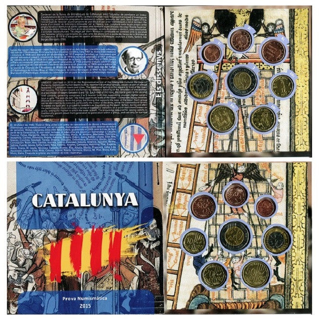 Catalunya - 2015 - Monedas Euros en Prueba - FDC / MS - Cartera 2015 (8m)