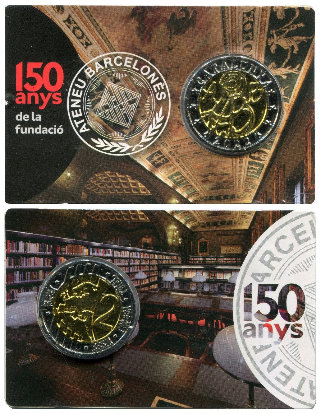 Catalunya - 2022 - Monedas Euros en Prueba - FDC / MS - 2 € año 2022 / Ateneu Barcelones / en blister