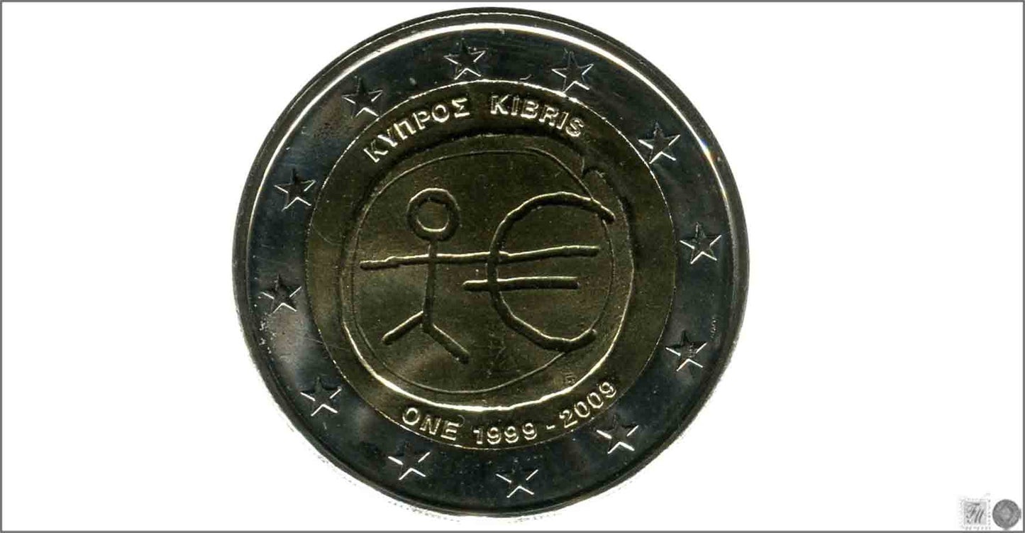 Chipre - 2009 - Monedas Euros circulación - S/C / UNC - 2 € año 2009 / 10 Aniv. Euro