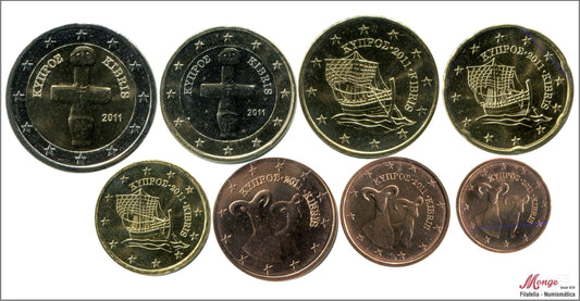 Chipre - 2011 - Monedas Euros circulación - S/C / UNC - Año 2011 (8 monedas)