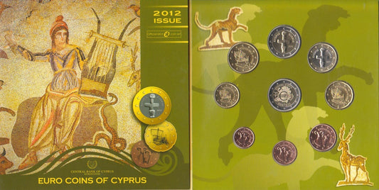 Chipre - 2012 - Monedas Euros en cartera oficial - FDC / MS - Cartera año 2012 (9 monedas)