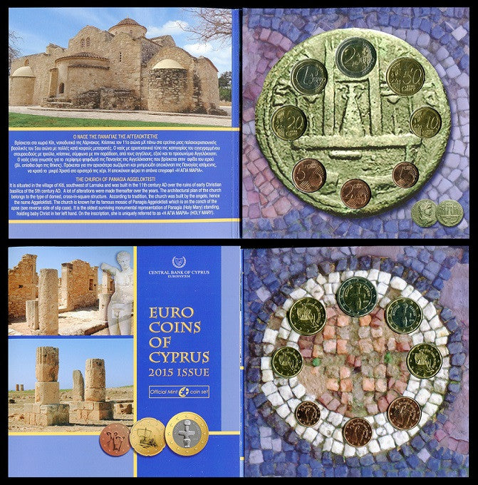 Chipre - 2015 - Monedas Euros en cartera oficial - FDC / MS - Cartera año 2015 (8 monedas)