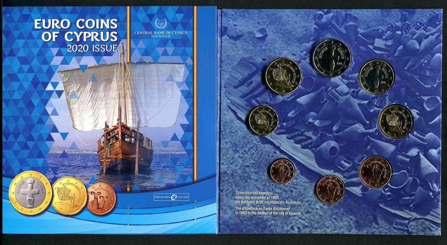 Chipre - 2020 - Monedas Euros en cartera oficial - FDC / MS - Cartera año 2020 (8 monedas)