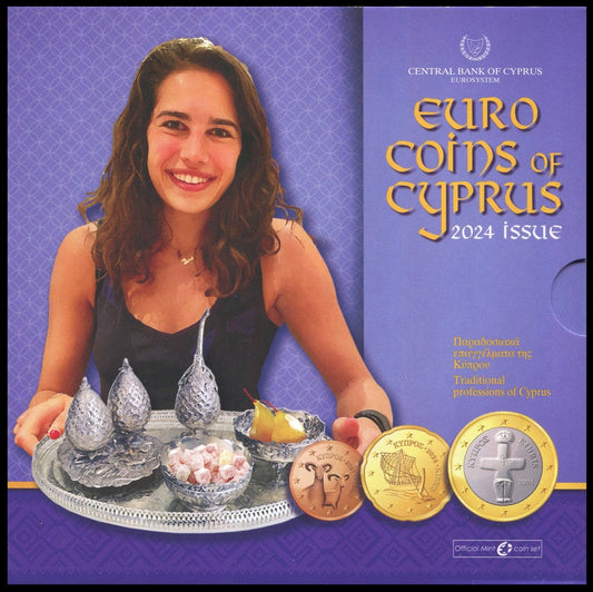 Chipre - 2024 - Monedas Euros en cartera oficial - FDC / MS - Cartera año 2024 (8 monedas)