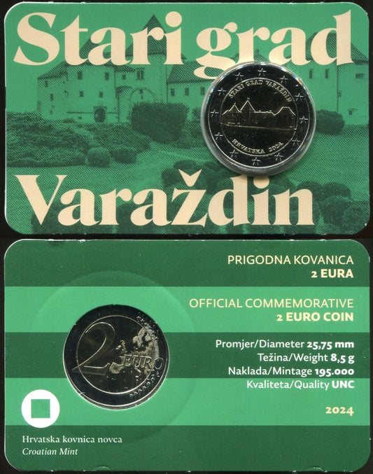 Croacia - 2024 - Monedas Euros circulación - S/C / UNC - 2 € Año 2024 / blister - Ciudad de Varazdin