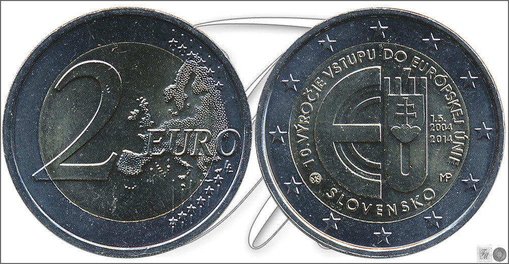 Eslovaquia - 2014 - Monedas Euros circulación - S/C / UNC - 2 € Año 2014 / 10A entrada a la UE