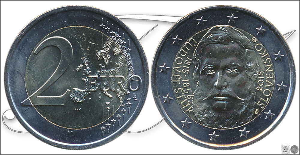 Eslovaquia - 2015 - Monedas Euros circulación - S/C / UNC - 2 € Año 2015 / 200 Aniv. del nacimiento de Ludovit Stúr