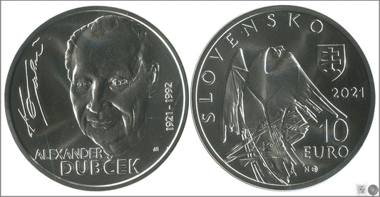 Eslovaquia - 2021 - Monedas Euros circulación - S/C / UNC - 10 € Año 2021 / Alexander Dubcek