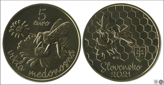 Eslovaquia - 2021 - Monedas Euros circulación - S/C / UNC - 5 € Año 2021 / Abeja