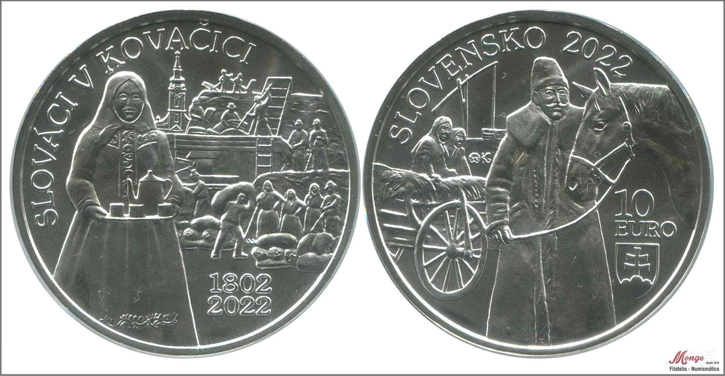 Eslovaquia - 2022 - Monedas euros en plata - S/C / UNC - 10 € Año 2010 / Kovacice