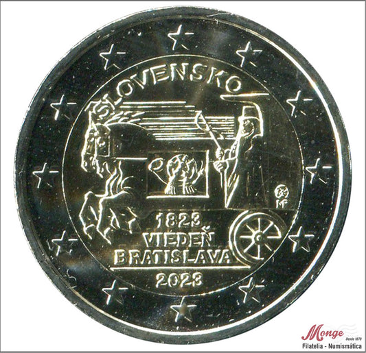 Eslovaquia - 2023 - Monedas Euros circulación - S/C / UNC - 2 € Año 2023 / Viena - Bratislava