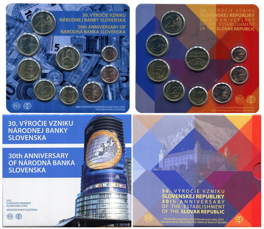 Eslovaquia - 2023 - Monedas Euros en cartera oficial - FDC / MS - Cartera año 2023 (8 monedas + geton) / Se entrega la que haya