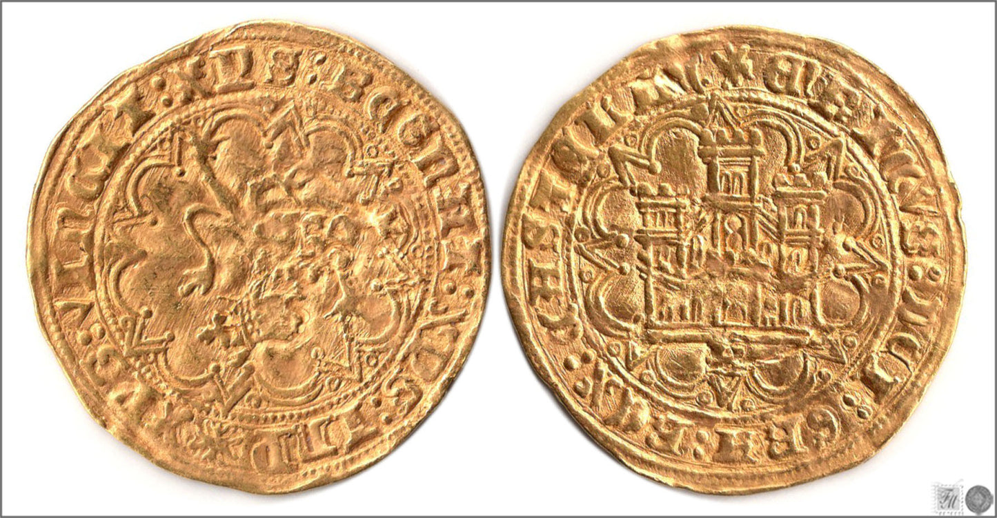 España - 1454 - Enrique IV - Nº C-868 - EBC / XF - Castellano 1454-1474 Burgos / 4,60 gr. oro / Rarísima