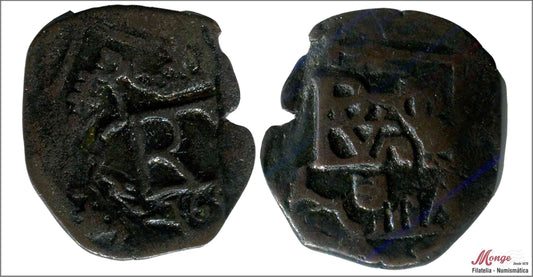 España - 1658 - Felipe IV - Nº JS-148 - BC / F - 4 Maravedis - Resello - 1658-1659 Valladolid