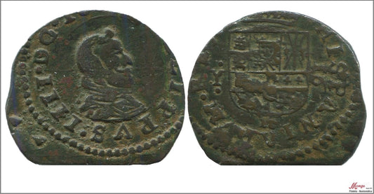 España - 1661 - Felipe IV - Nº 01391 - RC / VG - 16 Maravedis 1661 Madrid Y fecha fuera de Cospel Cu