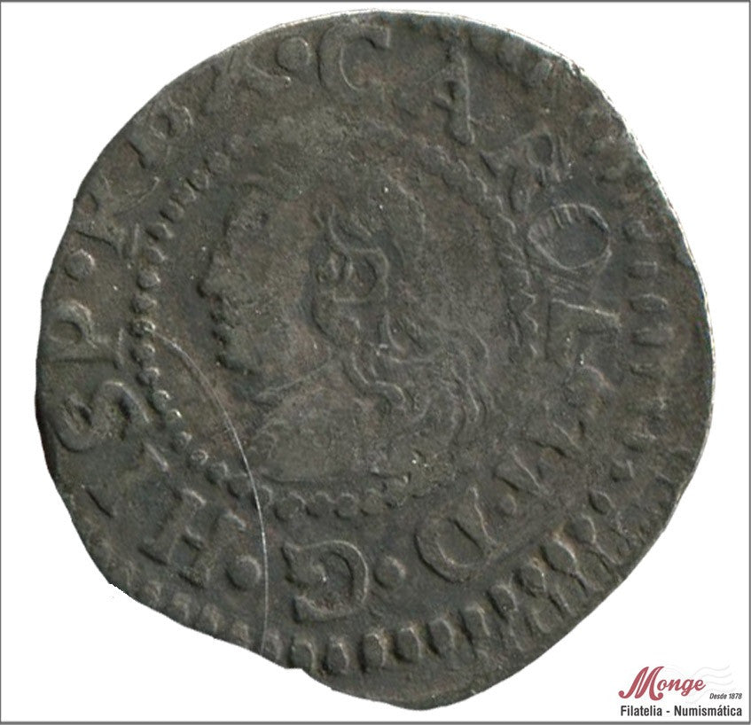 España - 1674 - Carlos II - Nº 00661 - EBC- / XF- - Real de a 1 "Croat" 1674 D Barcelona / Normal anillo en 1674 Ag