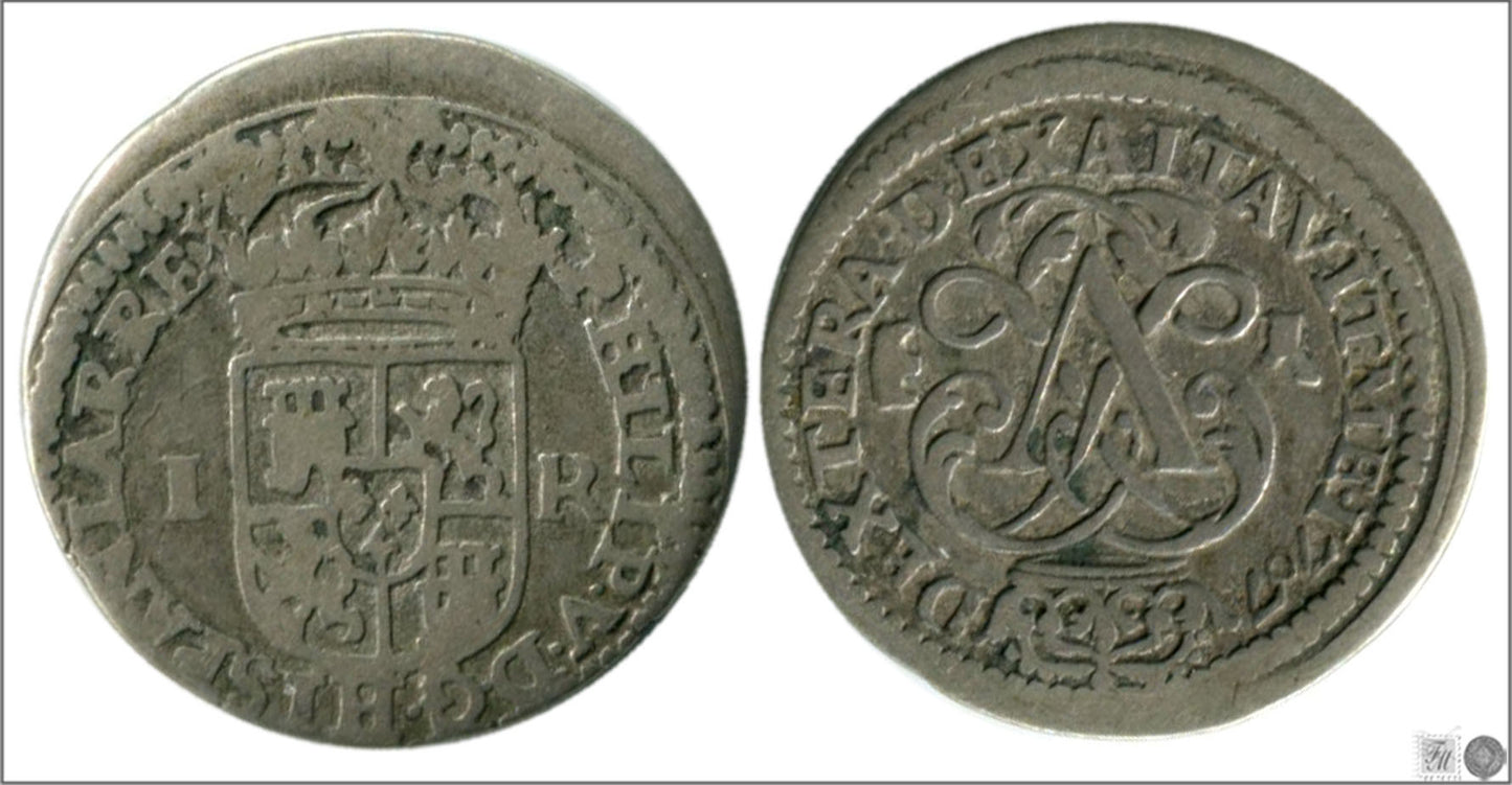 España - 1707 - Felipe V - Nº 01687 - MBC - / VF- - 1 Real 1707-Y Segovia Ag