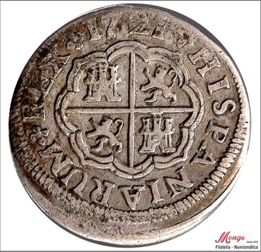 España - 1721 - Felipe V - Nº 01709 - MBC / VF - 1 Real 1721- J Sevilla - plata