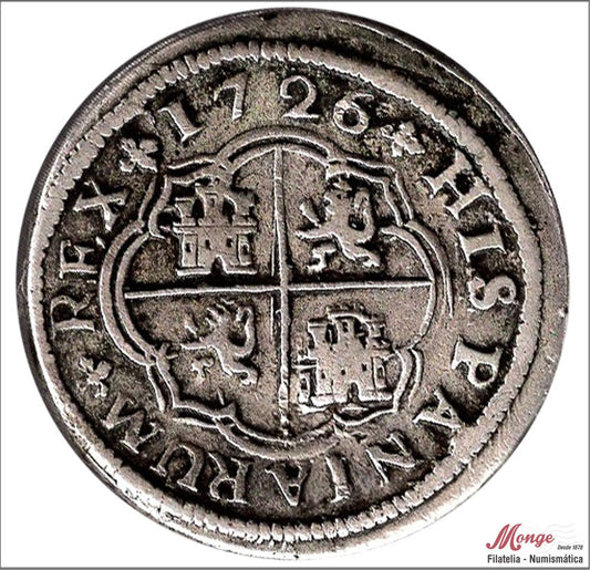 España - 1726 - Felipe V - Nº 01532 - MBC - / VF- - 1 Real 1726 A Madrid - plata