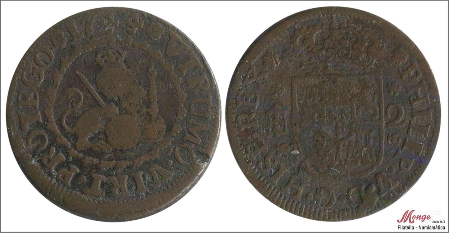 España - 1744 - Felipe V - Nº 01996 - MBC - / VF- - 2 Maravedis 1744 Segovia Cu