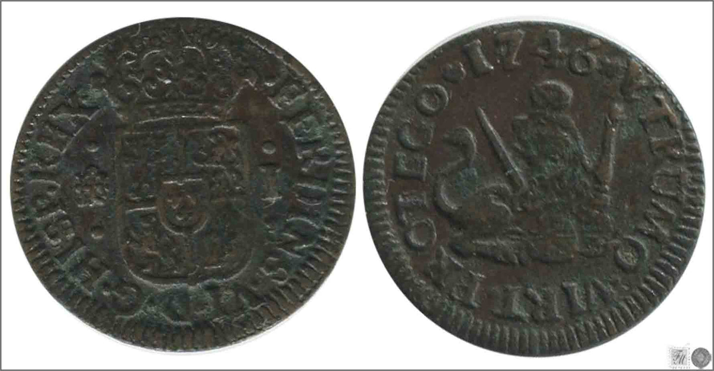 España - 1746 - Fernando VI - Nº 00716 - EBC- / XF- - 1 Maravedi 1746 Segovia Cu