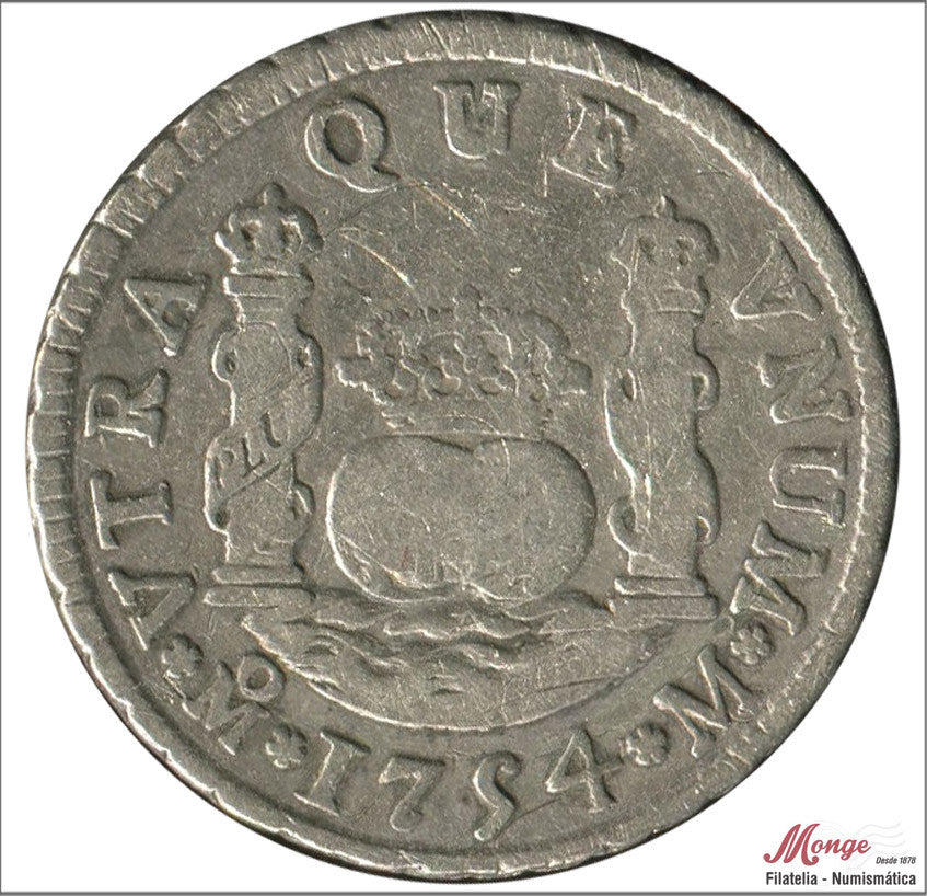 España - 1754 - Fernando VI - Nº 00494 - MBC - / VF- - 2 Reales 1754 M Mejico - 6,65 gr. plata