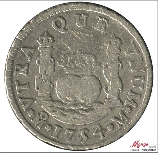 España - 1754 - Fernando VI - Nº 00494 - MBC - / VF- - 2 Reales 1754 M Mejico - 6,65 gr. plata