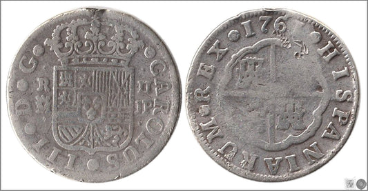 España - 1761 - Carlos III - Nº 01291 - BC / F - 2 Reales 1761 PJ Madrid Ag