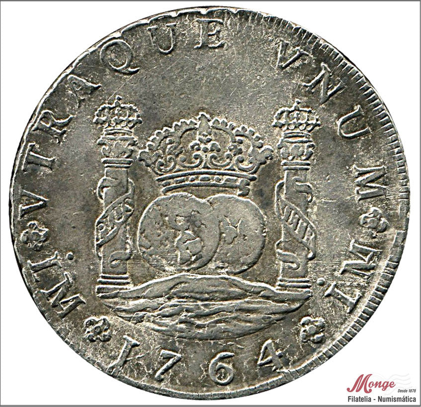 España - 1764 - Carlos III - Nº 00840 - MBC - / VF- - 8 Reales 1764 Lima JM - 27 gr. plata