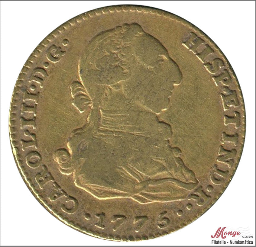 España - 1775 - Carlos III - Nº 00448 - MBC+ / VF+ - 2 Escudos 1775 Madrid PJ / 6,70 gr oro