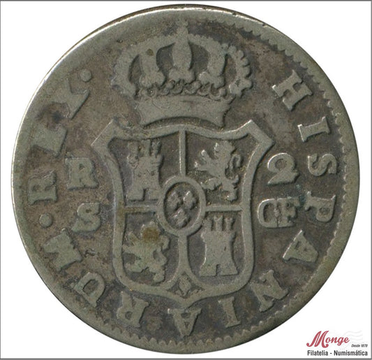 España - 1779 - Carlos III - Nº 01448 - RC/ BC- - 2 Reales 1779 Sevilla CF Ag