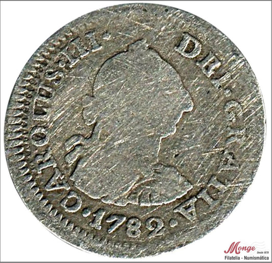 España - 1782 - Carlos III - Nº 01774 - BC / F - 1/2 Real 1782 FF Mexico - 1,60 gr. plata