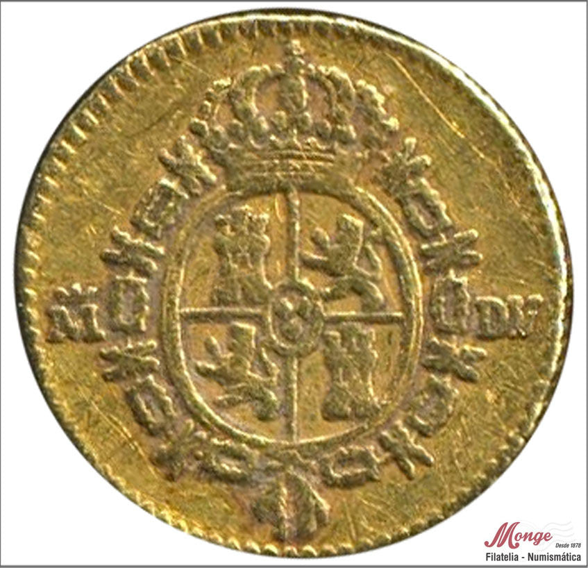 España - 1786 - Carlos III - Nº 00778 - MBC / VF - 1/2 Escudos 1786 DV Madrid 1,75 gr. oro