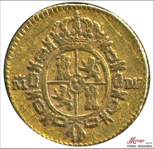 España - 1786 - Carlos III - Nº 00778 - MBC / VF - 1/2 Escudos 1786 DV Madrid 1,75 gr. oro