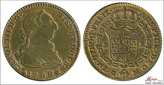 España - 1788 - Carlos III - Nº 00459 - MBC- / MBC - 2 Escudos 1788 M Madrid 6,75 gr. oro