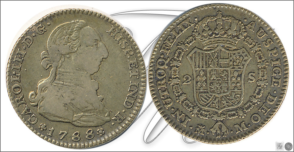 España - 1788 - Carlos III - Nº 00459 - MBC- / MBC - 2 Escudos 1788 Madrid M / 6,70 gr oro