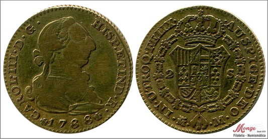 España - 1788 - Carlos III - Nº 00459 - MBC- / MBC - 2 Escudos 1788 Madrid M 6,75 gr.