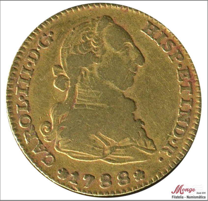 España - 1788 - Carlos III - Nº 00459 - MBC / VF - 2 Escudos 1788 Madrid M / 6,75 gr oro