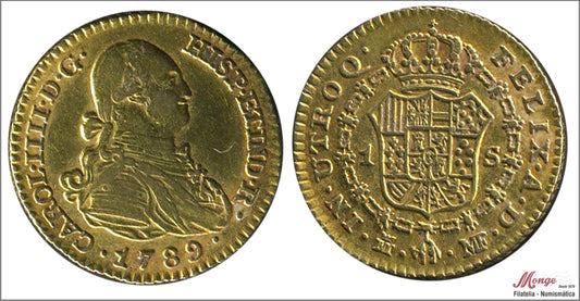 España - 1789 - Carlos IV - Nº 00488 - MBC+ / EBC- - 1 Escudo 1789 Madrid MF 3,42 gr. oro