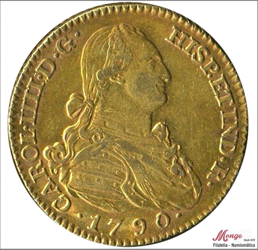 España - 1790 - Carlos IV - Nº 00324 - MBC+ / EBC - 2 Escudos 1790 MF Madrid 6,80 gr. oro