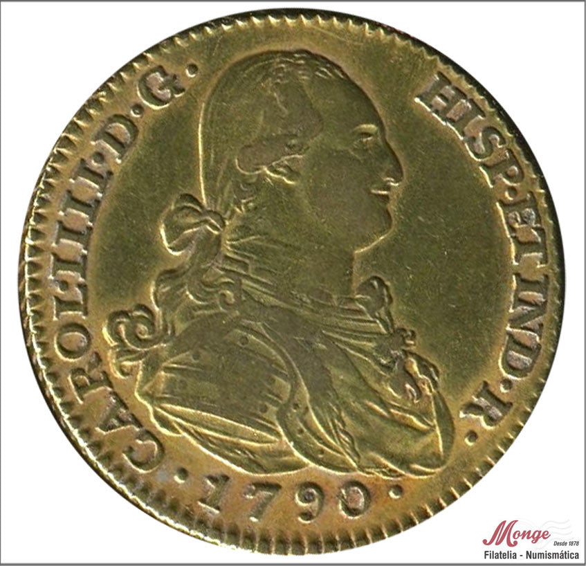 España - 1790 - Carlos IV - Nº 00324 - MBC / VF - 2 Escudos 1790 MF Madrid 6,80 gr. oro