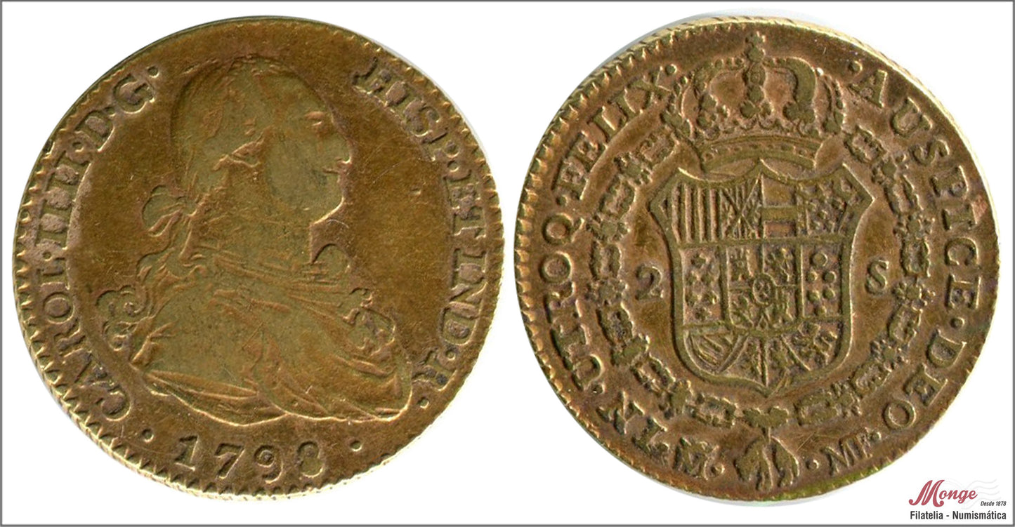 España - 1798 - Carlos IV - Nº 00335 - MBC / MBC+ - 2 Escudos 1798 Madrid MF 6,70 gr. oro