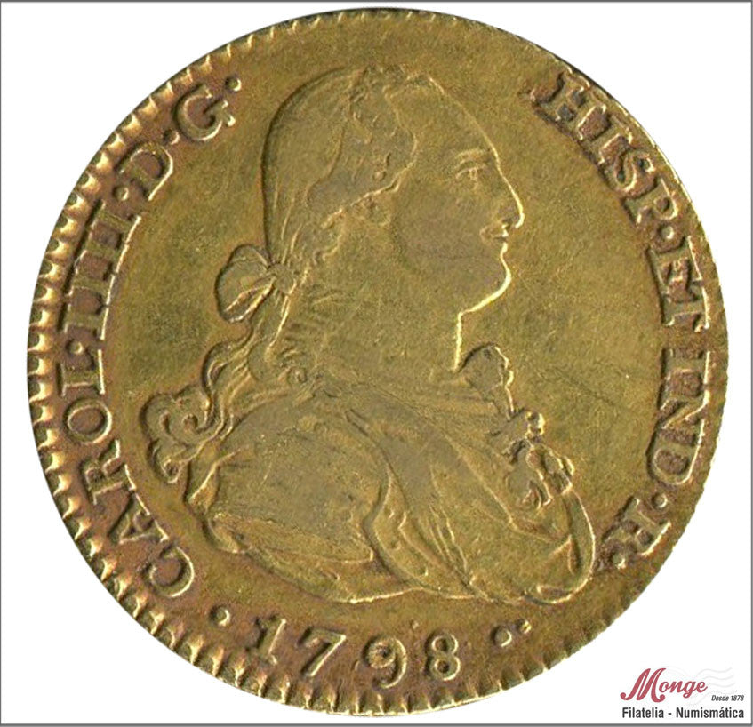 España - 1798 - Carlos IV - Nº 00335 - MBC / VF - 2 Escudos 1798 MF Madrid 6,75 gr. Oro